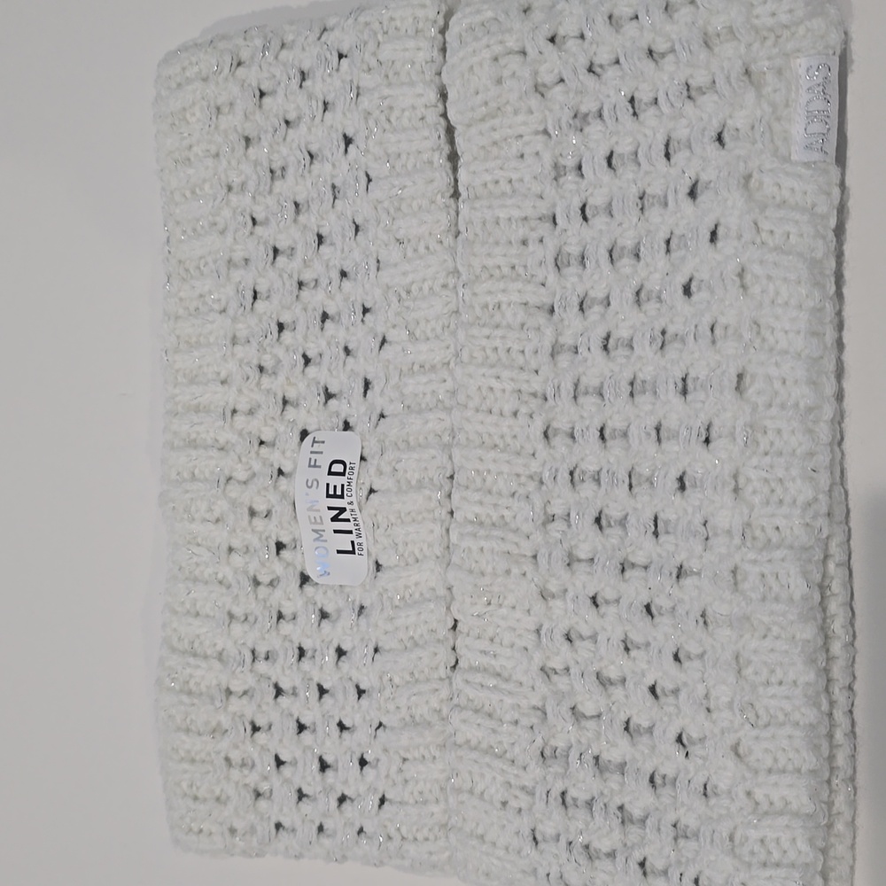 NEW ✅ ADIDAS SET: 2 x WHITE Evergreen Lurex Headbands ~ One Size